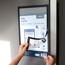 Europel magnetisch kader, zwart, ft A3, pak van 5 stuks