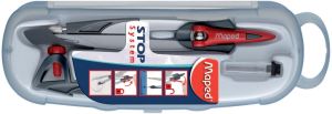 Maped passer Stop System, 3delige passerdoos met 1 passer Stop System, 1 universeel inzetstuk, 1 kokertje