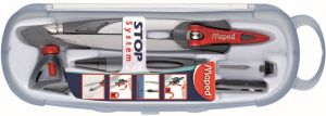 Maped passer Stop System 5-delige passerdoos: 1 passer Stop System, 1 universeel inzetstuk, 1 mineslij...