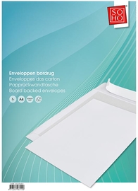 SOHO enveloppes avec dos en carton, 229 x 324 mm, bande adh&eacute;sive, paquet de 3 pi&egrave;ces