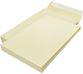 SOHO enveloppes &agrave; fond soufflet, 262 x 371 mm, bande adh&eacute;sive, paquet de 3 pi&egrave;ces, cr&egrave;me