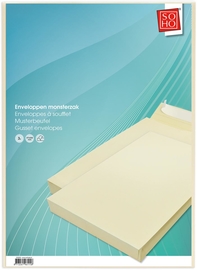 SOHO enveloppes &agrave; fond soufflet, 262 x 371 mm, bande adh&eacute;sive, paquet de 3 pi&egrave;ces, cr&egrave;me