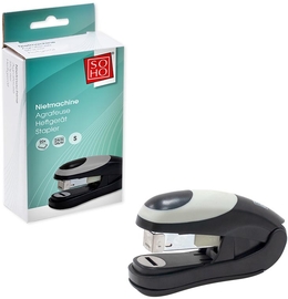 SOHO nietmachine half strip, 20 blad, kunststof, zwart