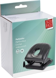 SOHO perforateur, m&eacute;tal, 30 feuilles, noir