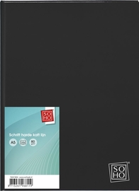 SOHO Black schrift, A5, 80 vel, met kantlijn, gelijnd