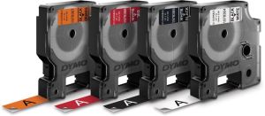 Dymo duurzame D1 tape 12 mm x 5 m, zwart op wit