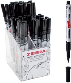 ZEBRA textielmarker, fijn, zwart, volume