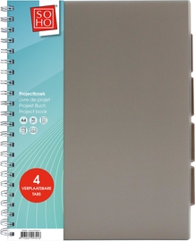 SOHO collegeblok Projectboek, A4, 120 vel, geassorteerde kleuren