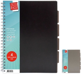 SOHO collegeblok Projectboek, A4, 120 vel, geassorteerde kleuren