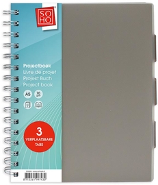 SOHO collegeblok Projectboek, A5, 120 vel, geassorteerde kleuren