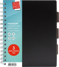 SOHO collegeblok Projectboek, A5, 120 vel, geassorteerde kleuren