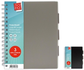 SOHO collegeblok Projectboek, A5, 120 vel, geassorteerde kleuren