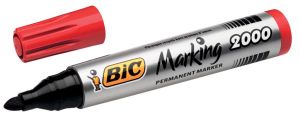 Bic permanent marker 2000-2300 rood, schrijfbreedte 1,7 mm, ronde punt