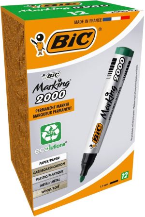 Bic permanent marker 2000-2300 groen, schrijfbreedte 1,7 mm, ronde punt