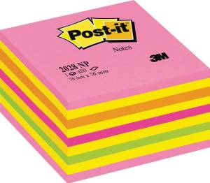 Post-it Notes cube, 450 feuilles, ft 76 x 76 mm, nuances roze-jaune