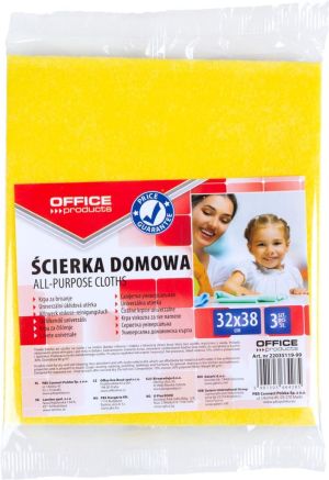 OFFICE products huishouddoekjes, universeel, 32 x 38 cm, geassorteerde kleuren, pak van 3 stuks