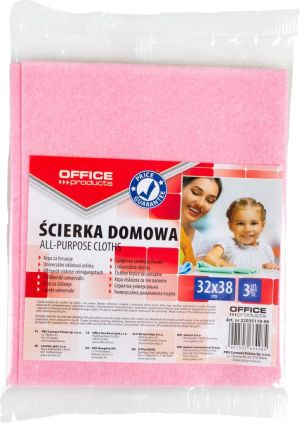 OFFICE products huishouddoekjes, universeel, 32 x 38 cm, geassorteerde kleuren, pak van 3 stuks