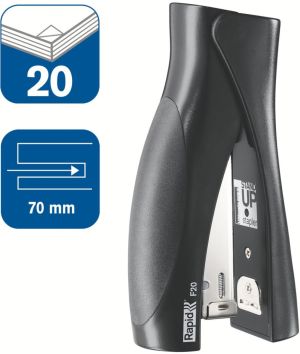 Rapid Fashion Ultimate StandUp nietmachine F20, niet 20 vel, voor nietjes 24/6 en 26/6, zwart