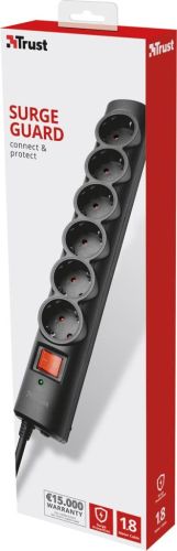 Trust Surge Guard, overspanningsbeveiliging met 6 aansluitingen