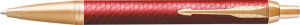 Parker IM Premium balpen, medium, in giftbox, Deep red (rood/goud)