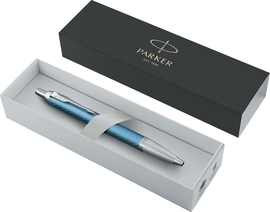 Parker IM Premium balpen, medium, in giftbox, Blue (blauw/zilver)