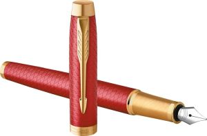 Parker IM Premium vulpen, fijn, in giftbox, deep red (rood/goud)