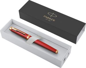 Parker IM Premium vulpen, fijn, in giftbox, deep red (rood/goud)