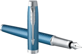 Parker IM Premium vulpen, fijn, in giftbox, blue (blauw/zilver)