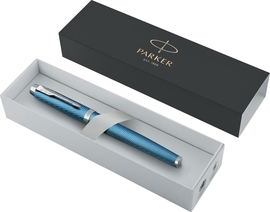 Parker IM Premium vulpen, fijn, in giftbox, blue (blauw/zilver)