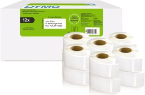 Dymo etiketten LabelWriter ft 25 x 54 mm, wit, doos van 12 x 500 etiketten