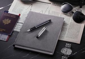 Waterman vulpen Expert Deluxe, medium, metallic grijs CT, in giftbox