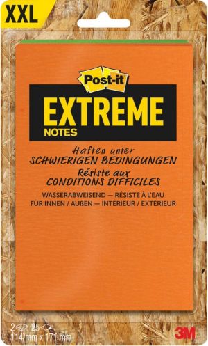 Post-it&reg; Extreme Notes, ft 114 x 171 mm, 2 blokken van 25 blaadjes, geassorteerde kleuren