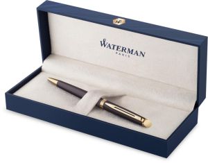 Waterman H&eacute;misph&egrave;re Metalic balpen, medium, zwart GT, giftbox