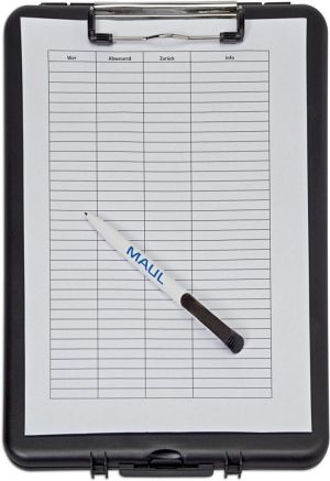 MAUL klembordkoffer Slim hard kunststof PP A4 34.5x24.2x3.3cm zwart