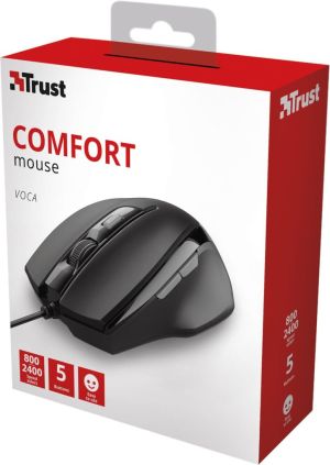 Trust Voca Comfort muis, zwart