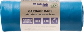 DONAU ECO vuilniszak, LDPE, 30 micron, 60 liter, blauw, rol van 10 stuks
