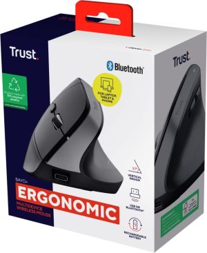 Trust Bayo+ draadloze ergonomische muis, voor rechtshandigen