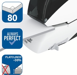 Rapid agrafeuse electrique R5080e, 80 feuilles, blanc/noir