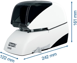 Rapid agrafeuse electrique R5080e, 80 feuilles, blanc/noir