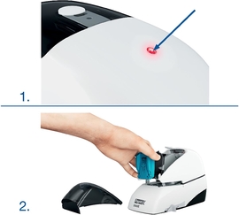 Rapid agrafeuse electrique R5080e, 80 feuilles, blanc/noir