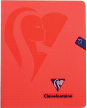 Clairefontaine schrift mimesys voor ft A5, 72 bladzijden, kaft in PP, geruit 5 mm, geassorteerde kleuren