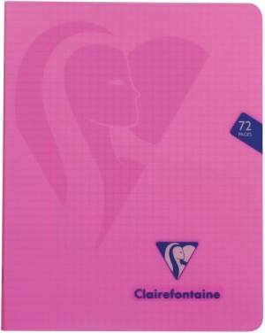 Clairefontaine schrift mimesys voor ft A5, 72 bladzijden, kaft in PP, geruit 5 mm, geassorteerde kleuren