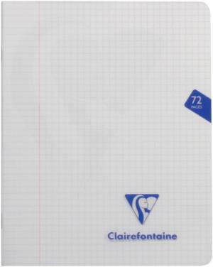Clairefontaine schrift mimesys voor ft A5, 72 bladzijden, kaft in PP, geruit 5 mm, geassorteerde kleuren