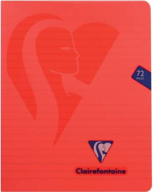 Clairefontaine schrift mimesys voor ft A5, 72 bladzijden, kaft in PP, gelijnd, geassorteerde kleuren