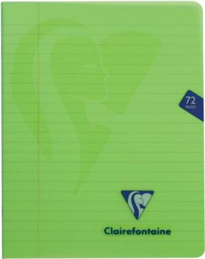 Clairefontaine schrift mimesys voor ft A5, 72 bladzijden, kaft in PP, gelijnd, geassorteerde kleuren