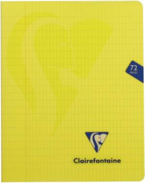 Clairefontaine schrift mimesys voor ft A5, 72 bladzijden, kaft in PP, geruit 4 x 8, geassorteerde kleuren