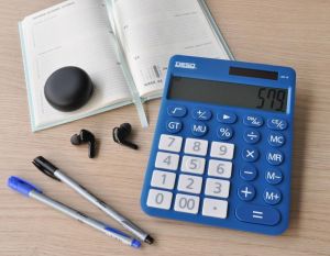 Desq calculatrice de bureau New Generation XLarge, bleu fonc&eacute;