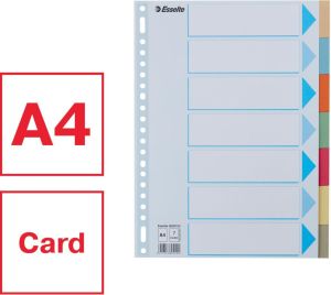 Esselte tabbladen voor ft A4 karton 7 tabs 23 perforatiegaten
