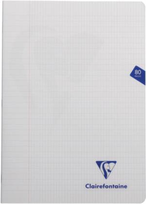 Clairefontaine schrift mimesys voor ft A4, 80 bladzijden, kaft in PP, geruit 4 x 8, geassorteerde kleuren