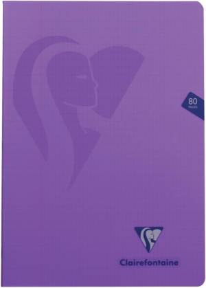 Clairefontaine schrift mimesys voor ft A4, 80 bladzijden, kaft in PP, geruit 4 x 8, geassorteerde kleuren